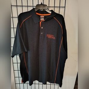 Harley Davidson Black Orange Savannah GA Polo Shirt